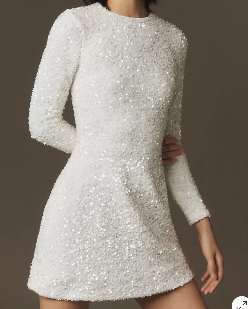 slim fit dress slacks Sylvia Sequin Mini Dress in Champagne