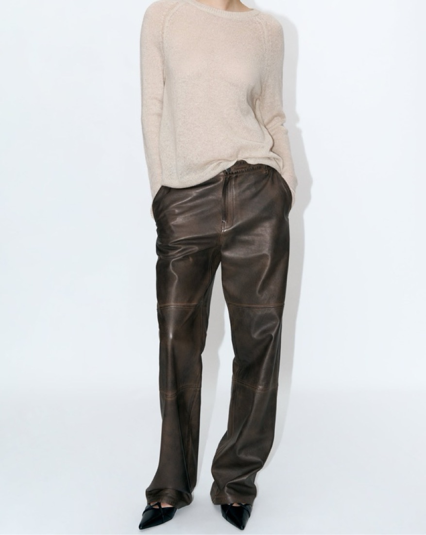 100% Leather Pants - Brown - Image 1