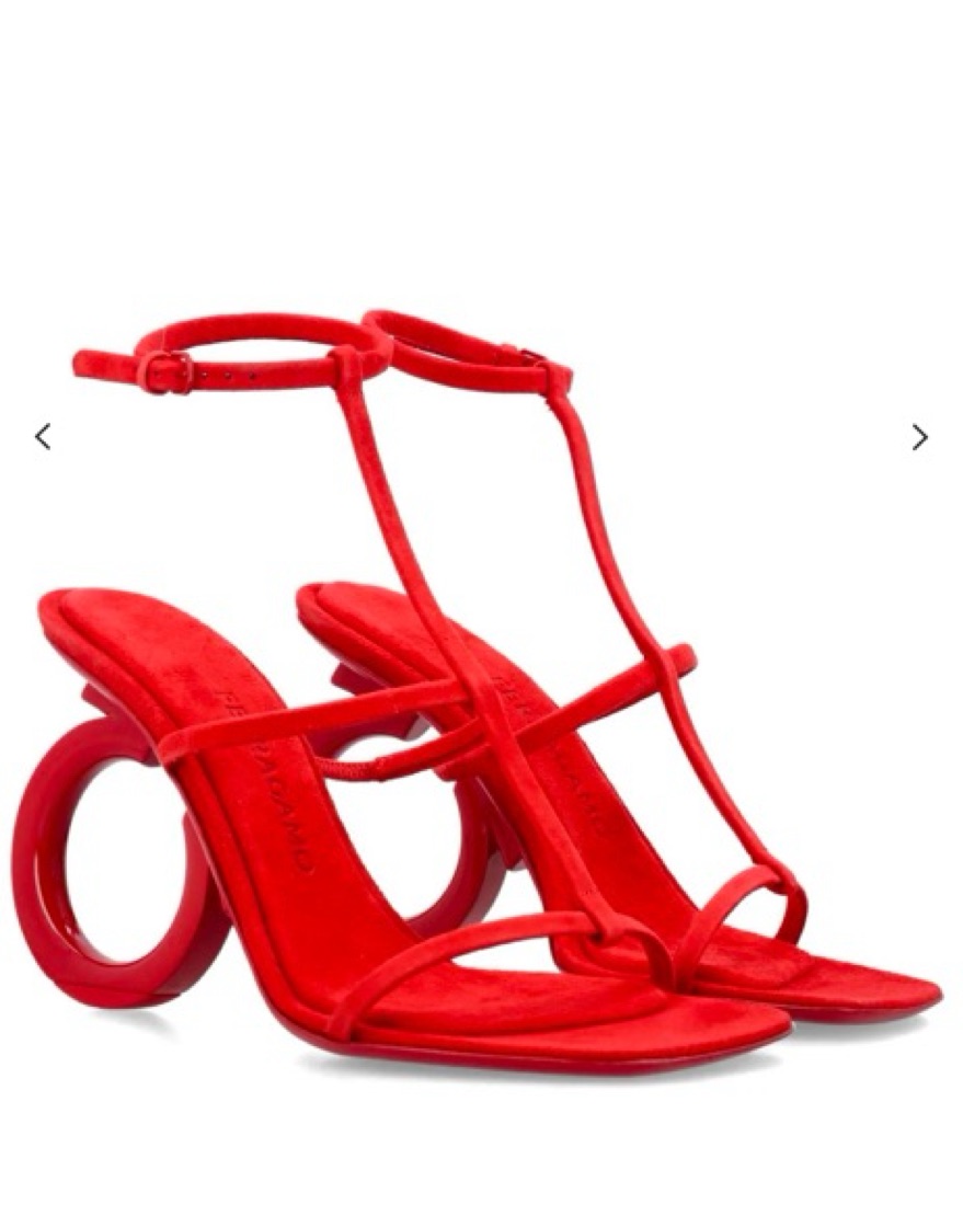 Ferragamo Elina Square-Toe Sandals Heels - Image 1