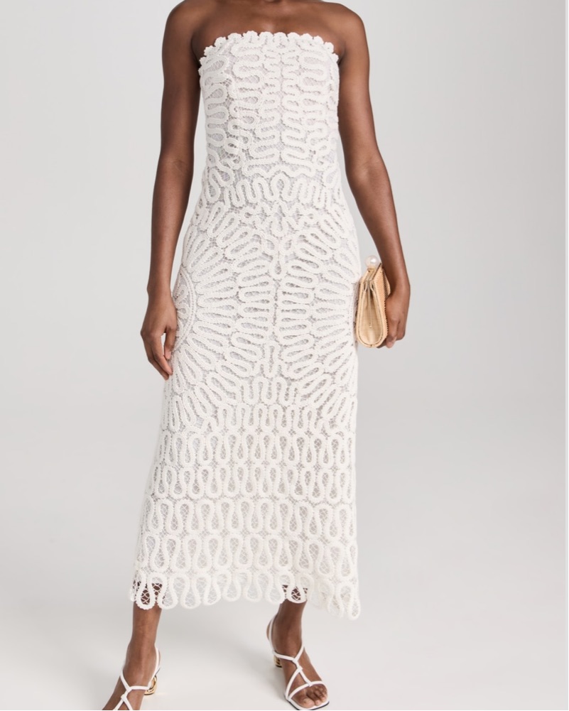 strapless open back dress The Scoop Neck Midi Dress – The Standard Stitch main image 1