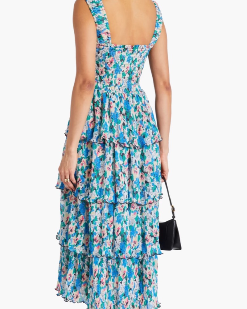 knee length dresses for ladies Ganni Black Viscose Floral Print Sash Tie True Wrap Midi Dress  The Closet  New York