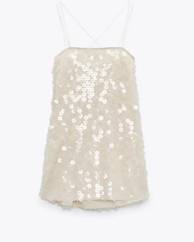 Zara Floral Sequin Dress by Zara - Pickle