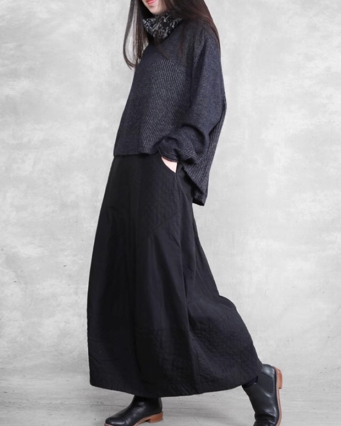 Solid color cotton cocoon skirt - Image 3