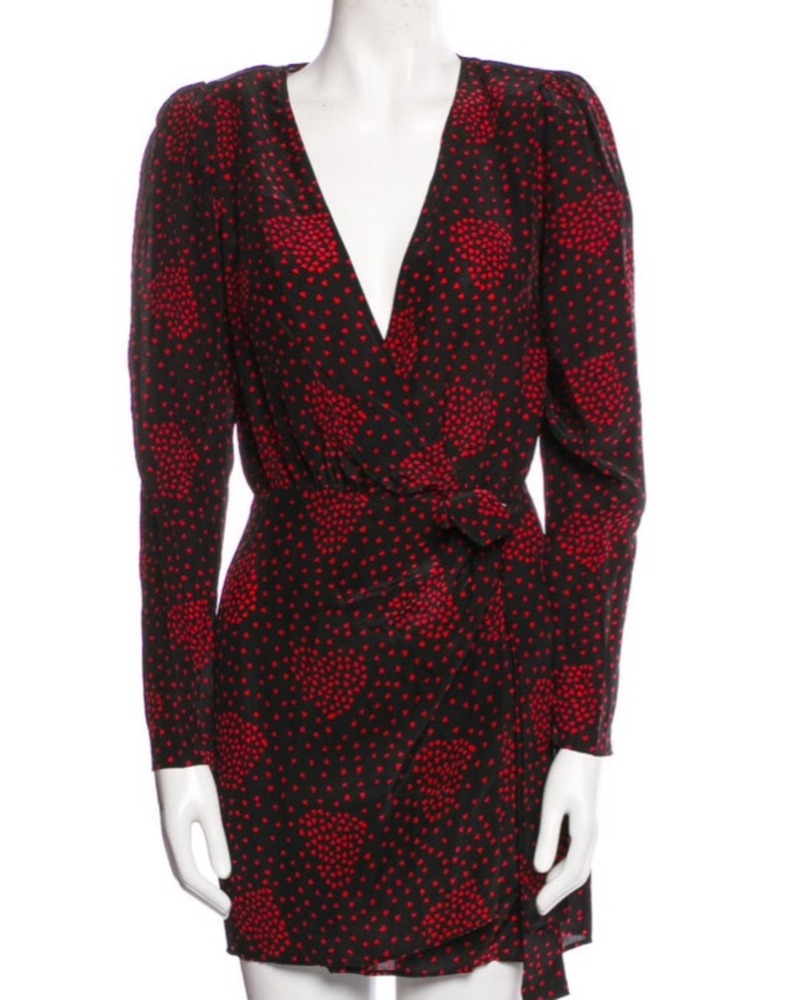 open lace back dress Evie Silk Midi Dress in Layla Dot Red