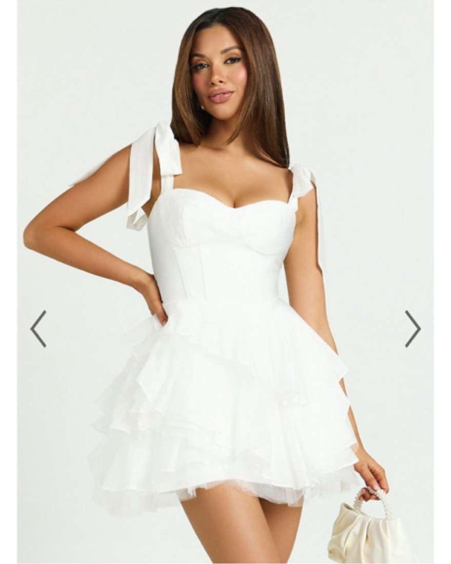 black dress with white sleeves Isela Mini Dress in Black