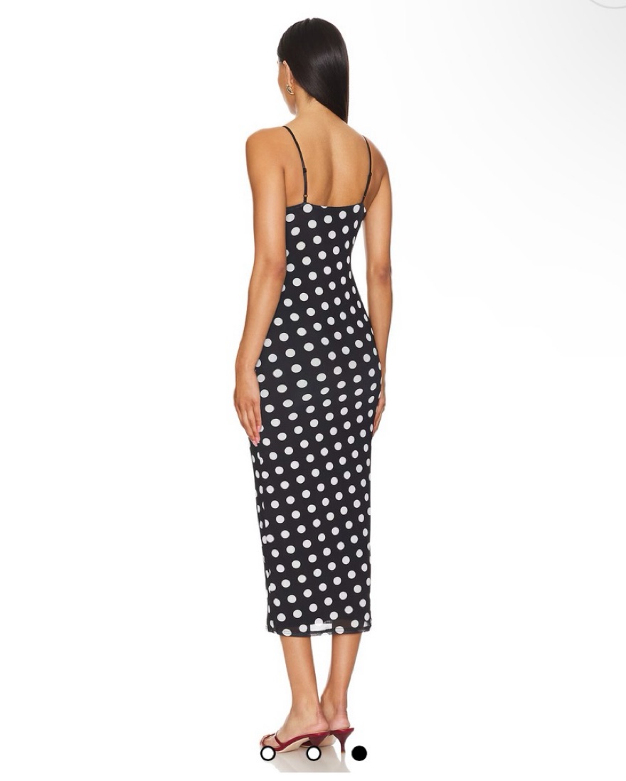 revolve green polka dot dress Nellie Mini Dress Green Polka Dot main image 1