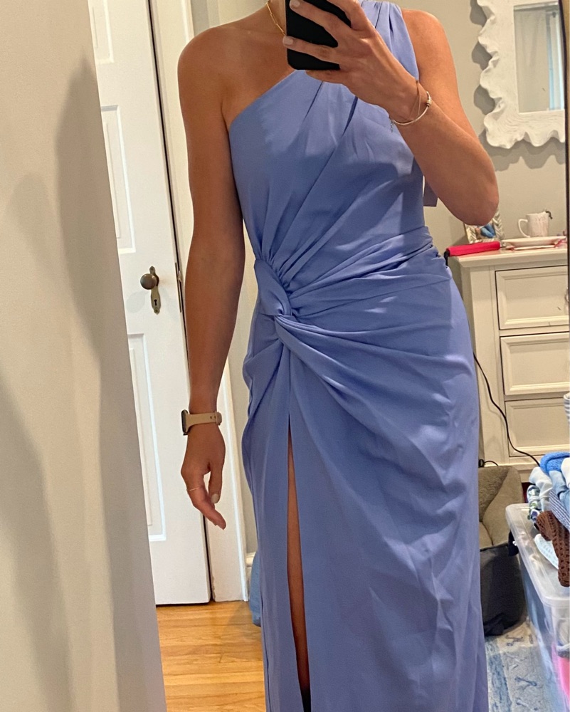 princess polly baby blue dress Crepe Bridesmaid Dresses - Stretch Knit Fabric