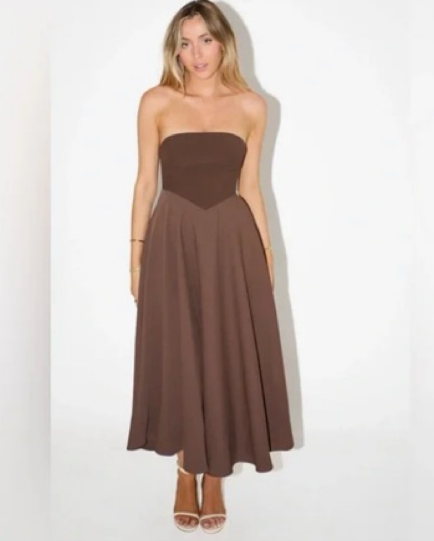 Odd Muse Brown Midi Dress by Odd Muse London - Pickle