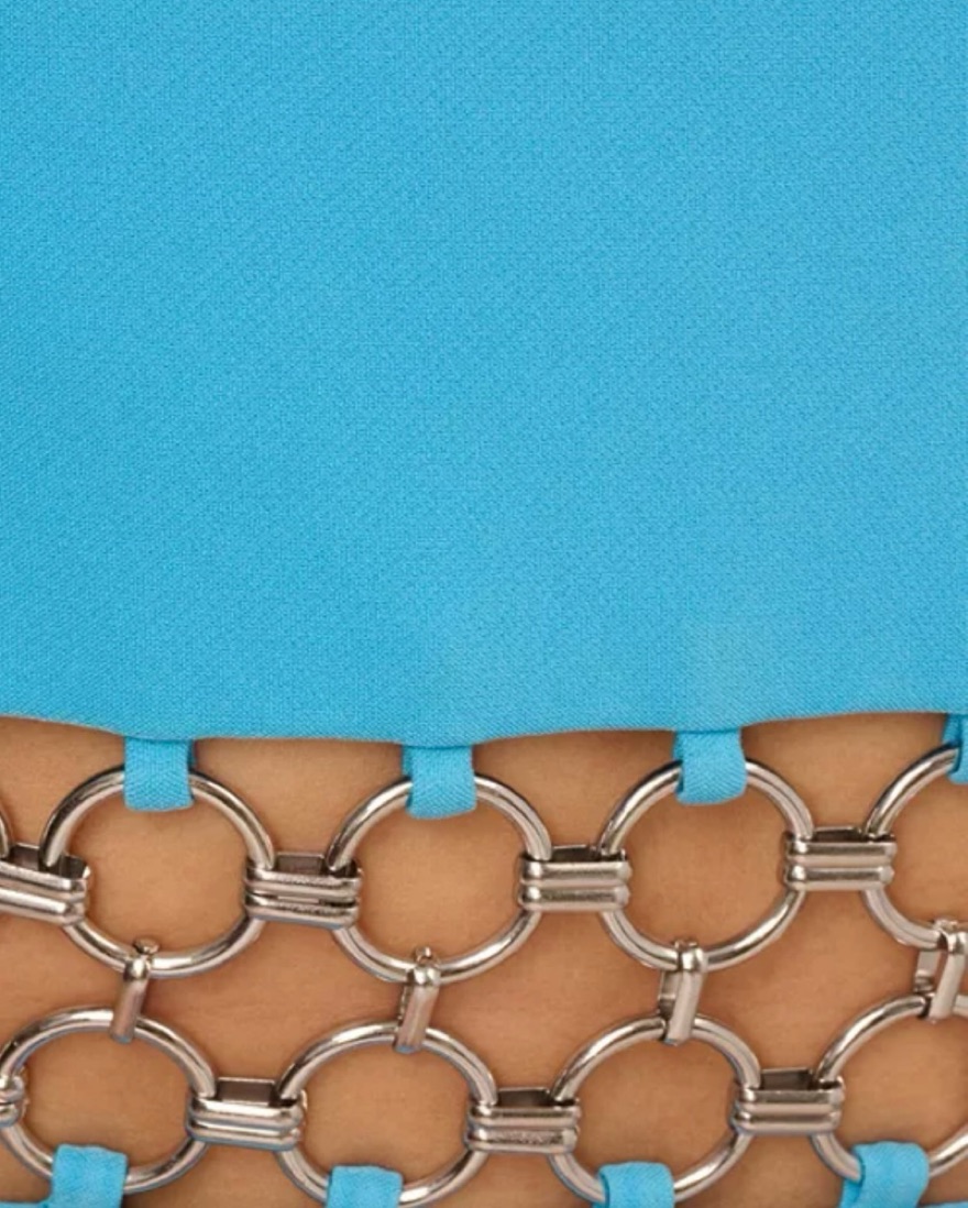 Liv Foster Chain Mesh Inset Halter Gown - Image 4