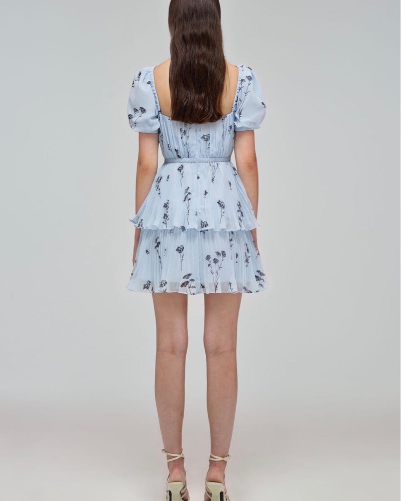 Self Portrait Blue Chiffon Tiered Dress by Self Portrait - Pickle