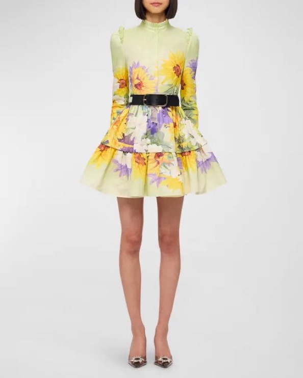 Leo Lin Sunflower Mini Dress by Leo Lin - Pickle