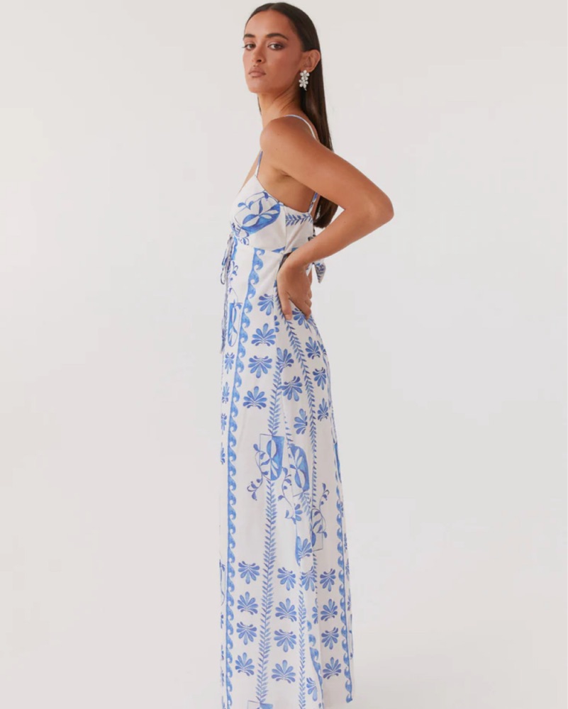 chinese dress ladies Flora Linen Maxi Dress main image 0