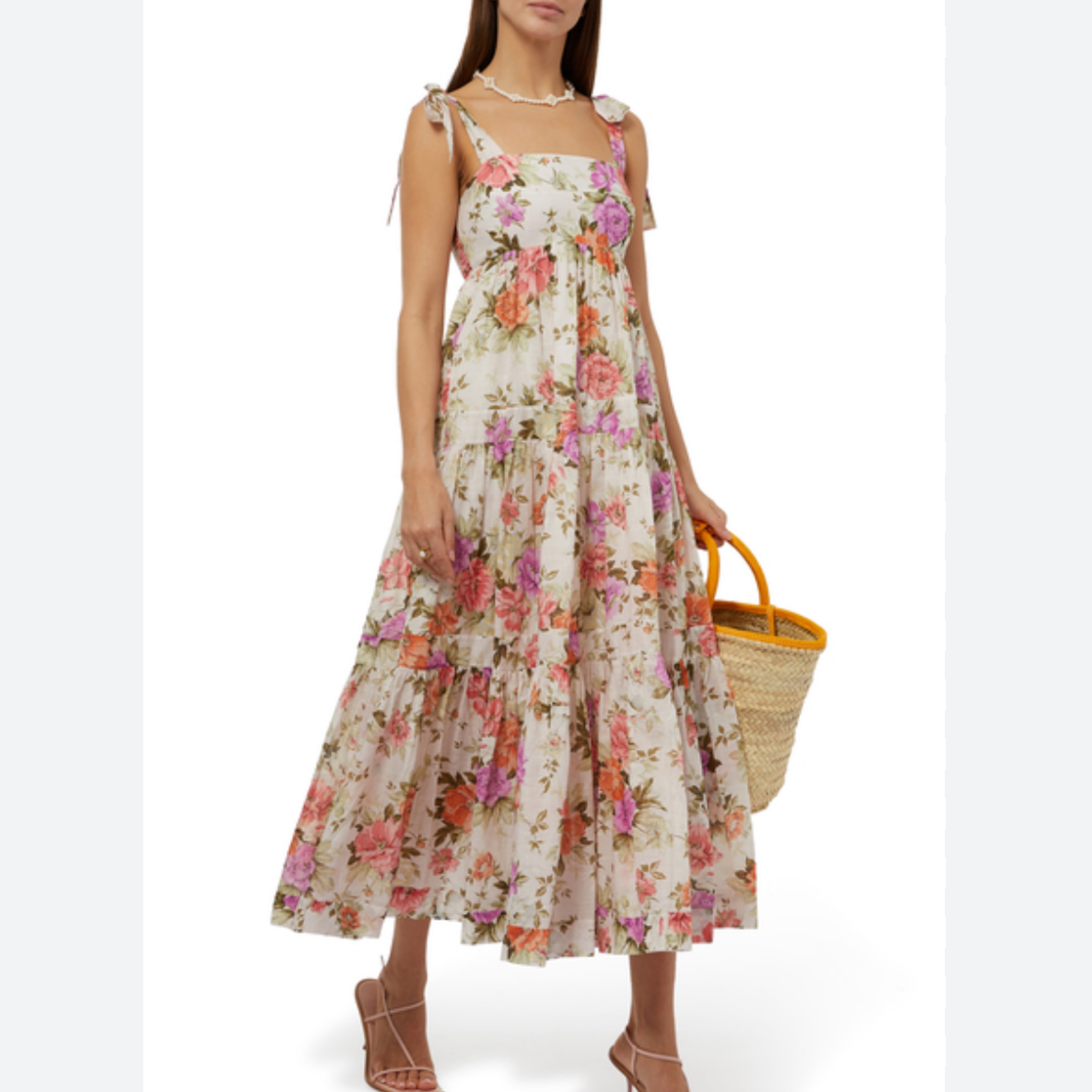 Zimmermann Floral Shoulder Tie Dress - Image 1
