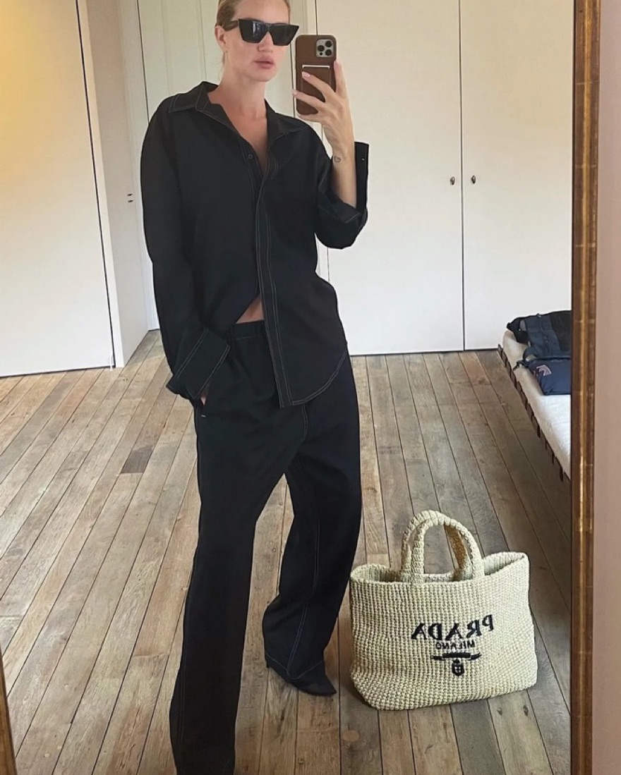 Prada Raffia Woven Tote - Image 1