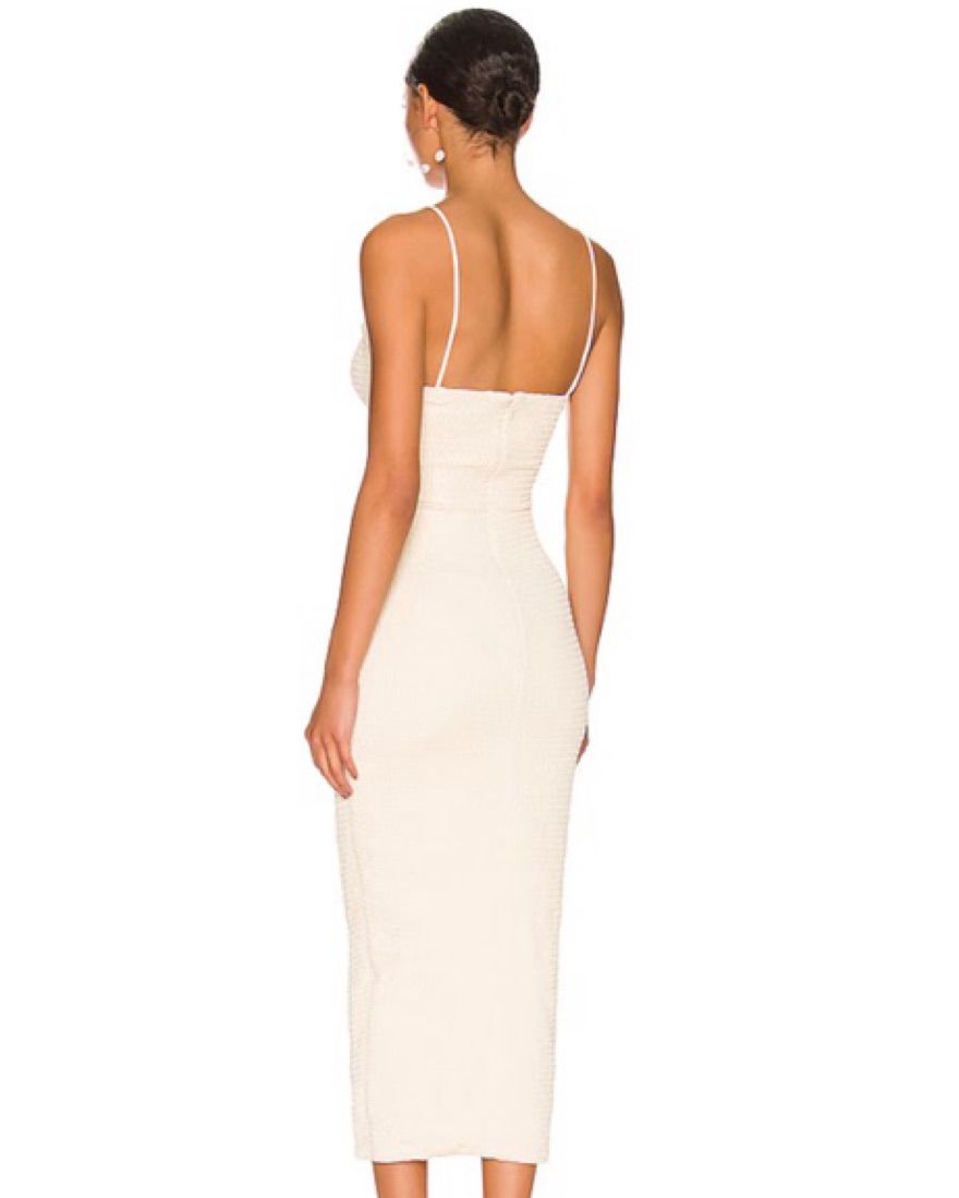 white christmas dresses Leila Satin Corset Maxi Dress / Ivory | Meshki main image 0