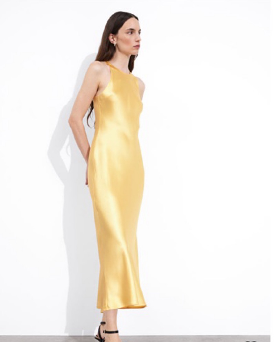 green emerald velvet dress Saloni | Fabienne Long Dress in Light Gold main image 1