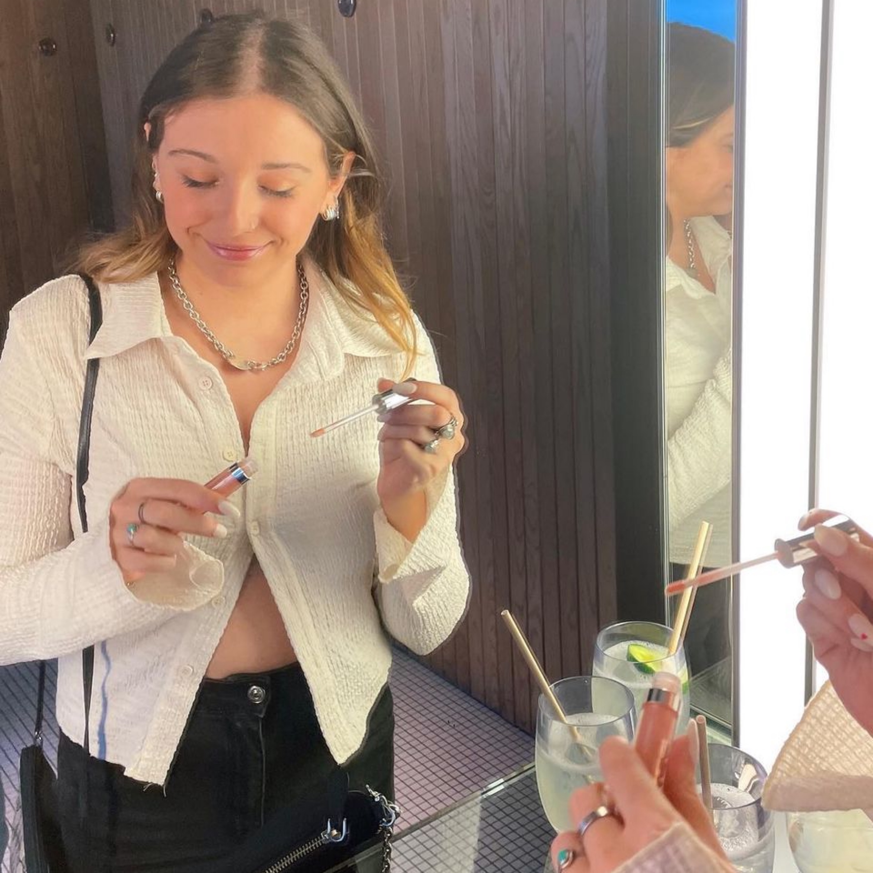 White Textured Buttom Up Lonh Sleeve - Image 3