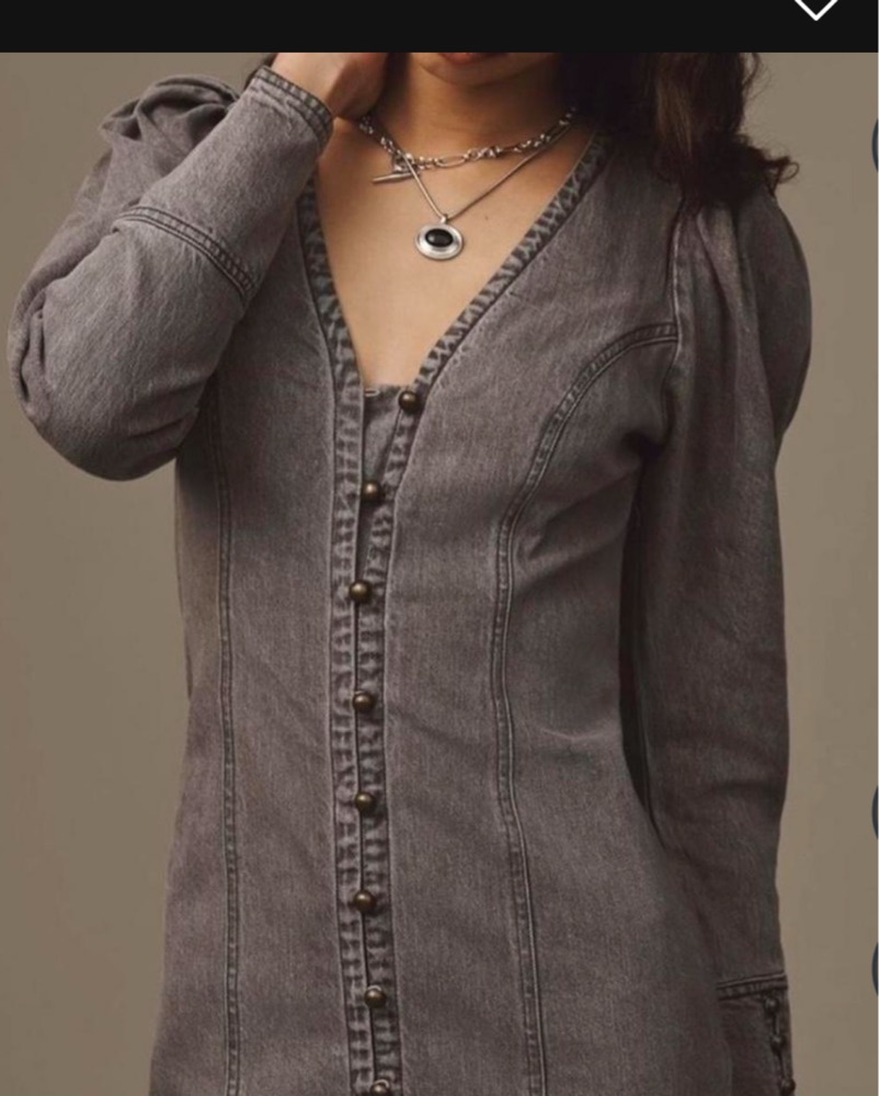 Edgy Gray Denim Mini Dress by Pilcro - Pickle
