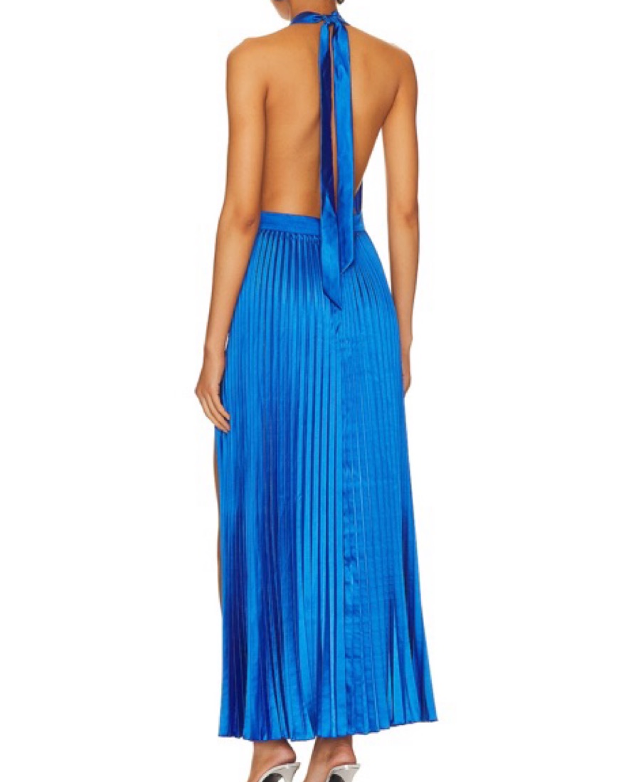 blue pleated halter dress Unique Blue Pleated Halter A-line Prom Dress, Evening Dress, PD381986 –  AlineBridal