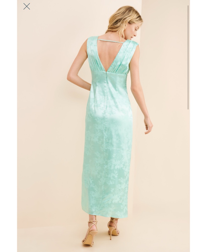 Hutch Satin Jacquard Midi Shift Dress by Hutch - Pickle