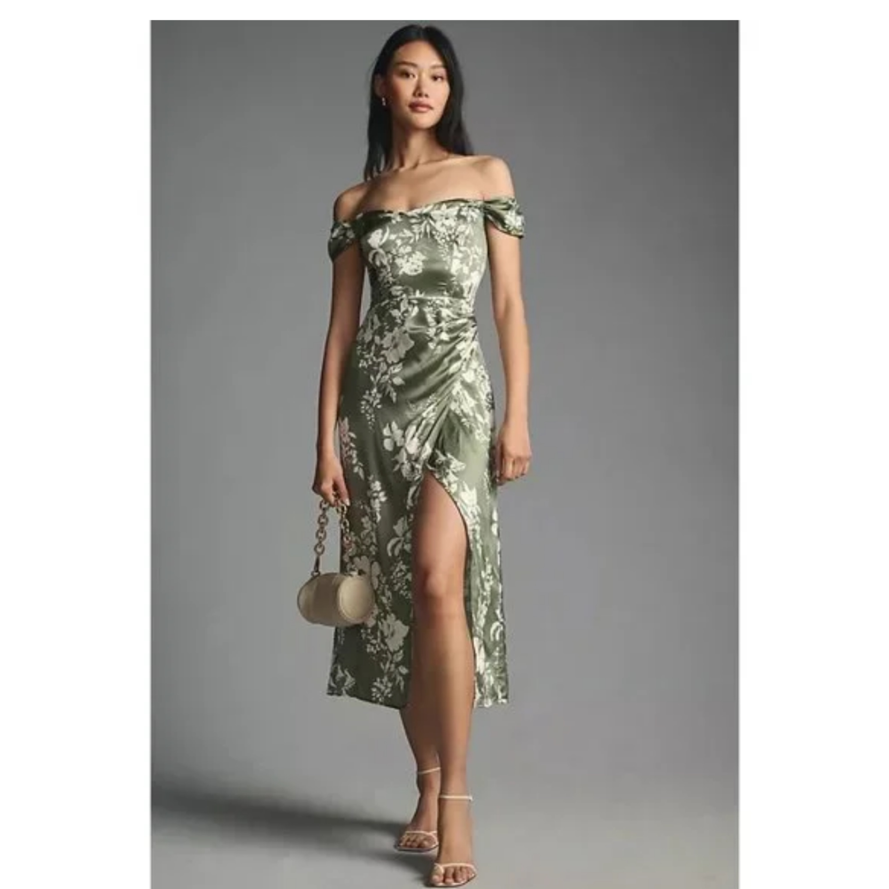 Reformation Green Floral Silk Dress by Reformation - Pickle