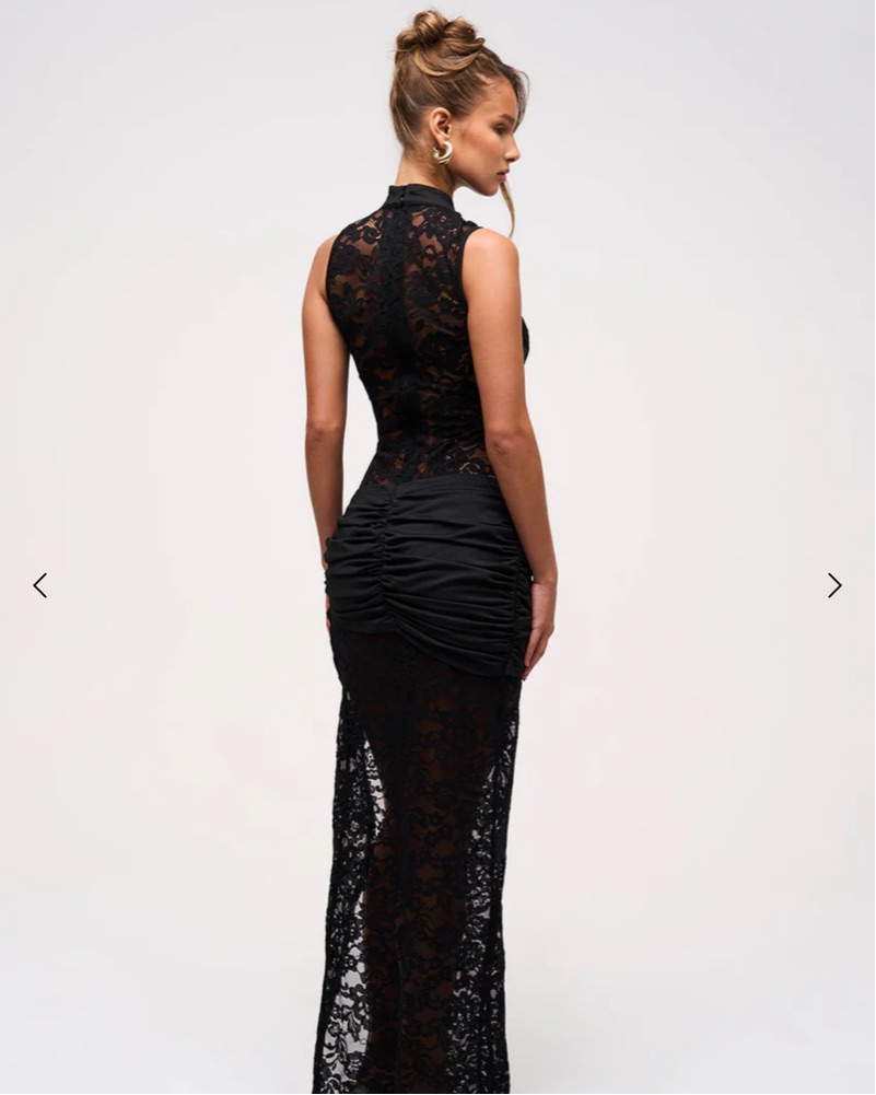 fitted lace wedding dress Murci 'Onyx' Lace Keyhole Maxi - Passion For Fashion main image 0