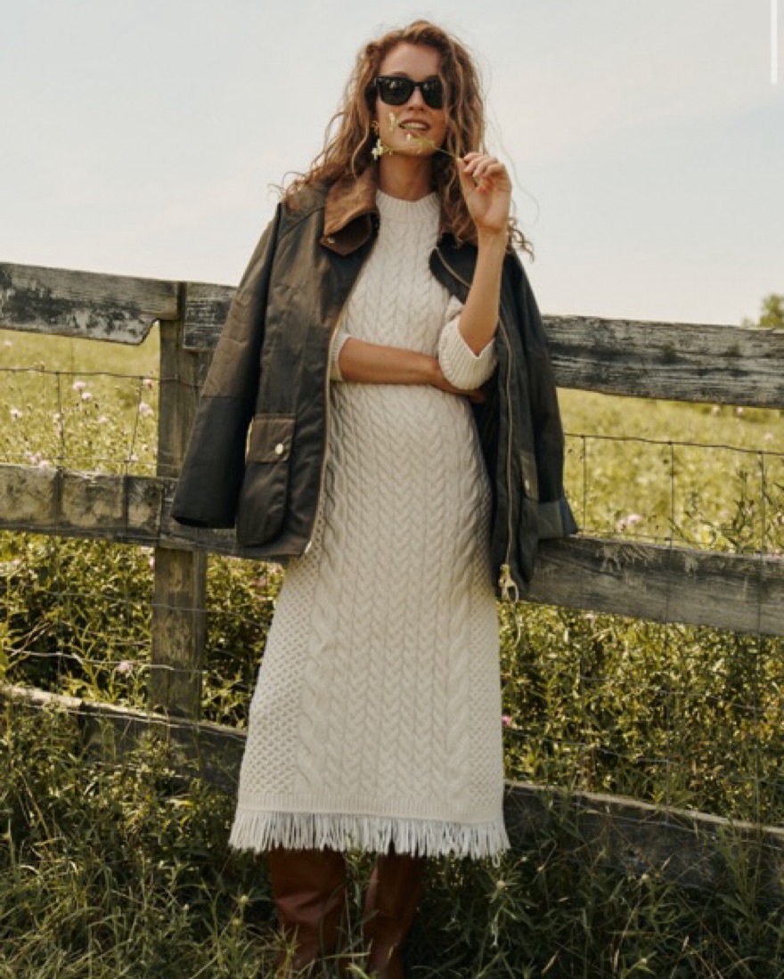 white christmas dresses Cream Freya Fringe Sweater Dress main image 0