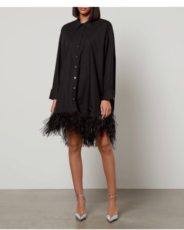 Marques Almeida Feather-Trimmed Organic  - Image 1