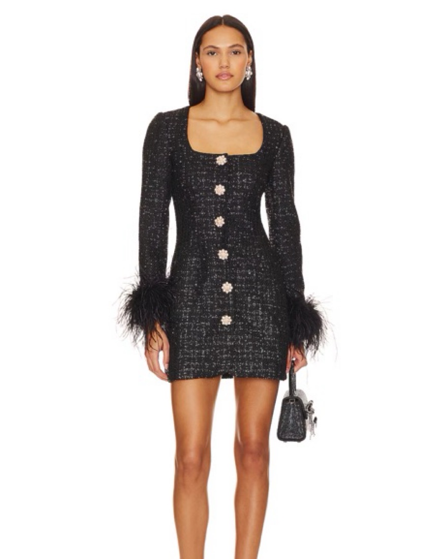 knee length dresses for ladies Self-Portrait Pointelle Diamante Knit Dress