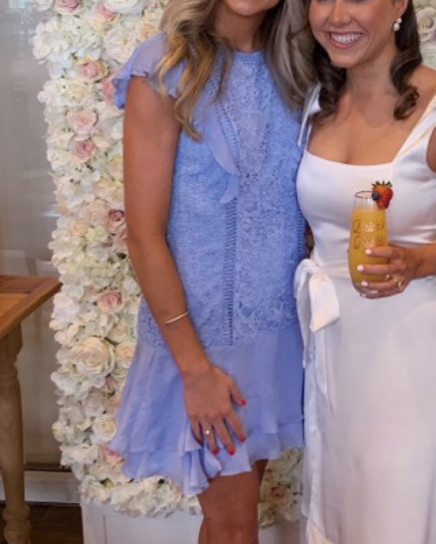 Blue Lace Mini Dress - Image 1