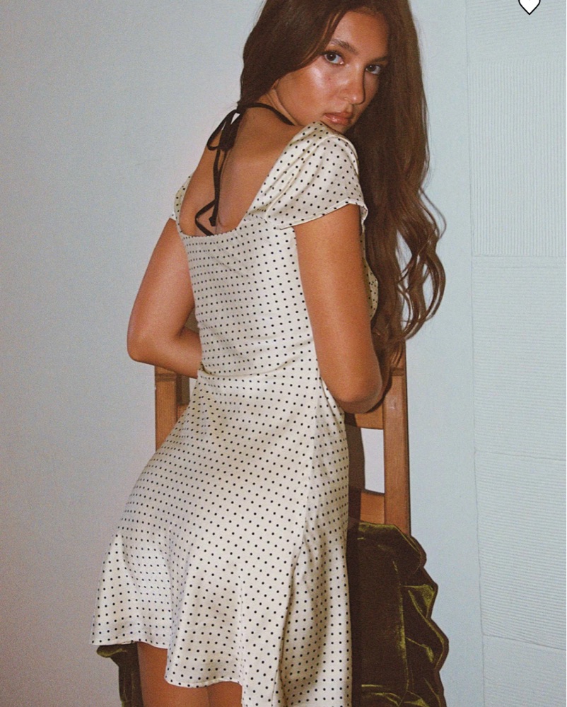 open lace back dress Nellie Maxi Dress Black Polka Dot main image 1