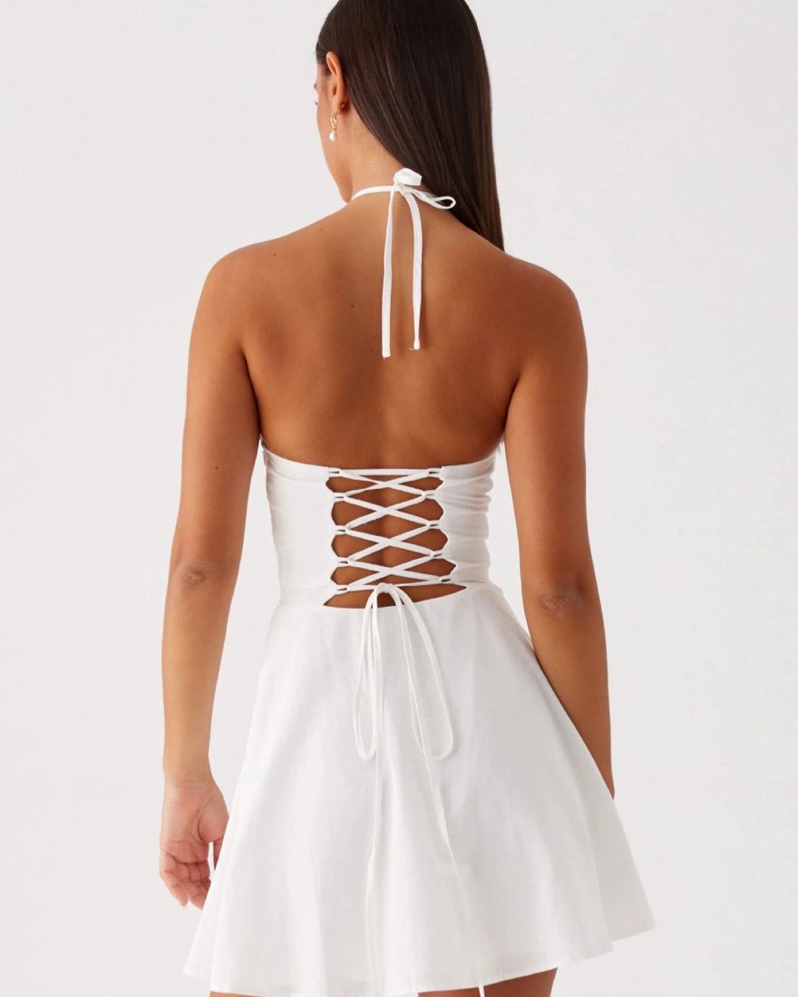 Mariella White Ruffle Mini Dress - Image 3