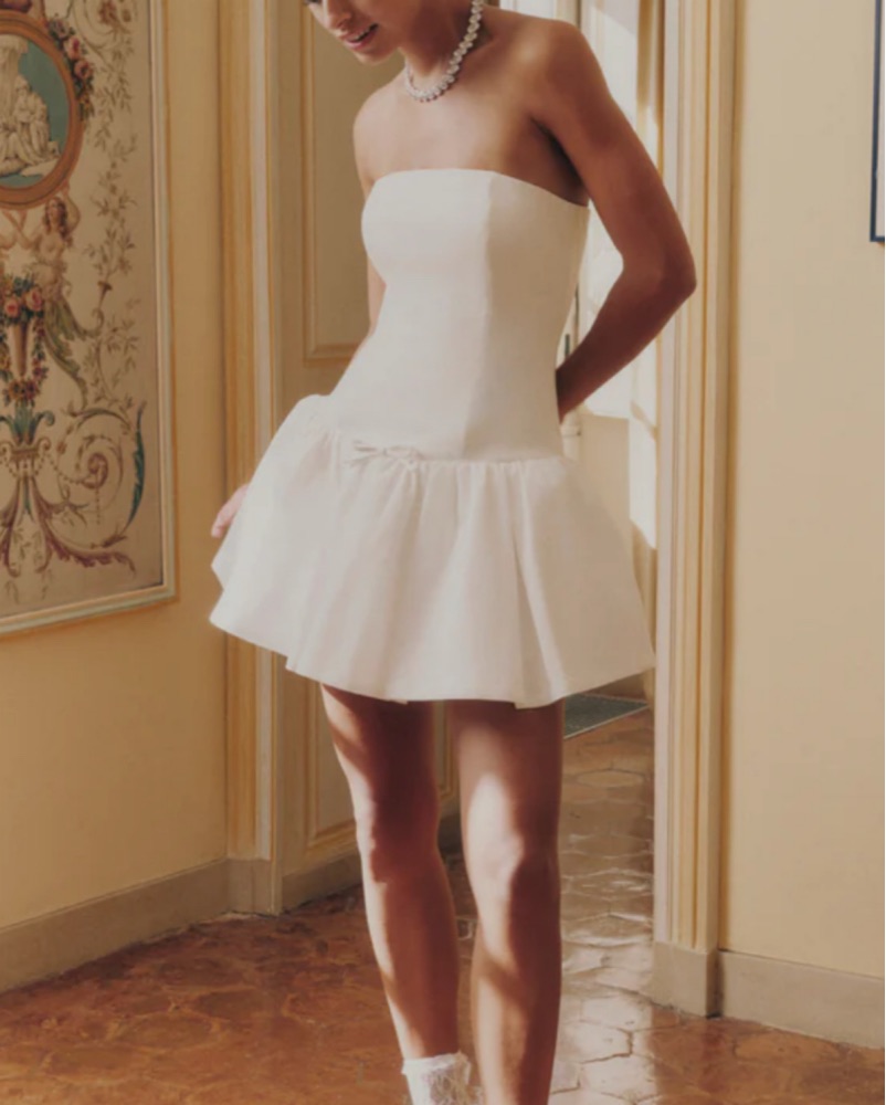 Elegant White Mini Dress by Nana Jacqueline - Pickle