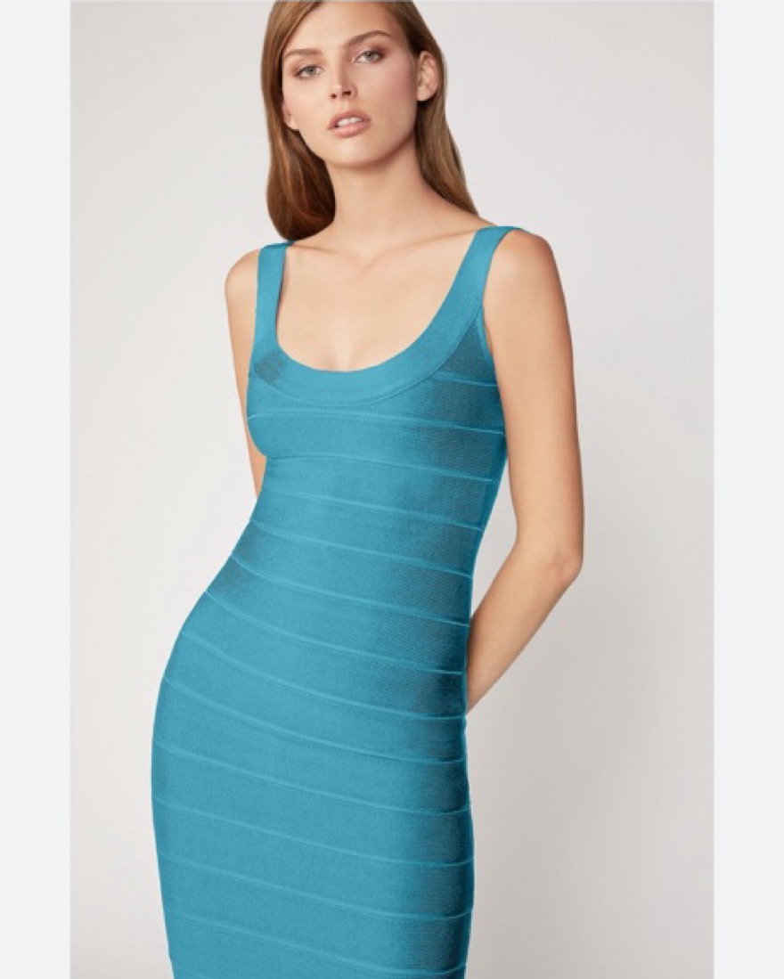 Herve Legar Turquoise Bandage Mini Dress by Herve Leger - Pickle