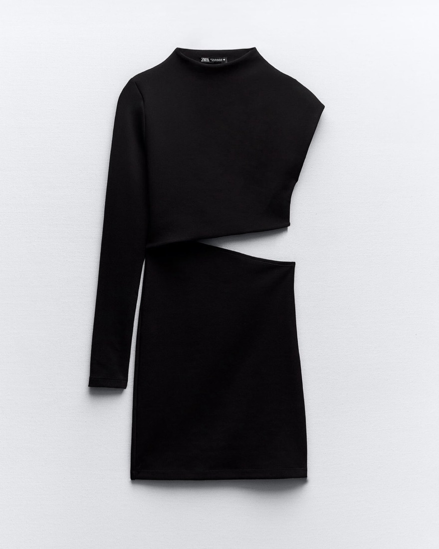 slim fit dress slacks ZARA. Black fitted dress with shoulders.TM – Hibuy market main image 1