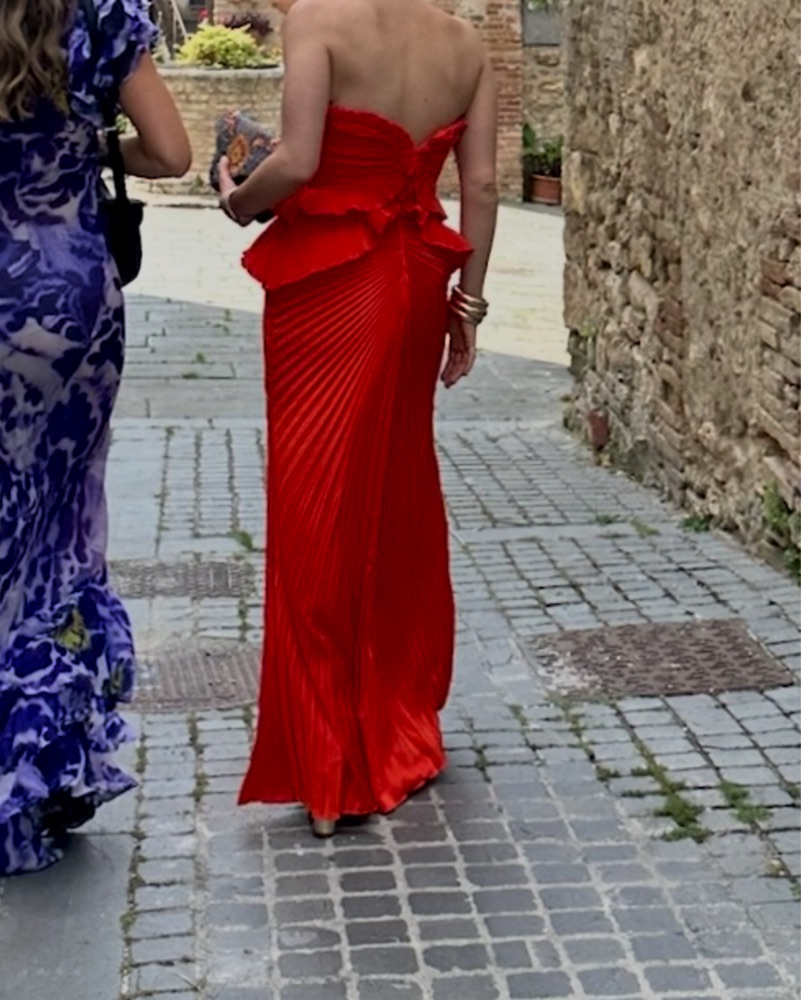 open lace back dress Amur Isabella Sweetheart Neck Gown  TrenLend