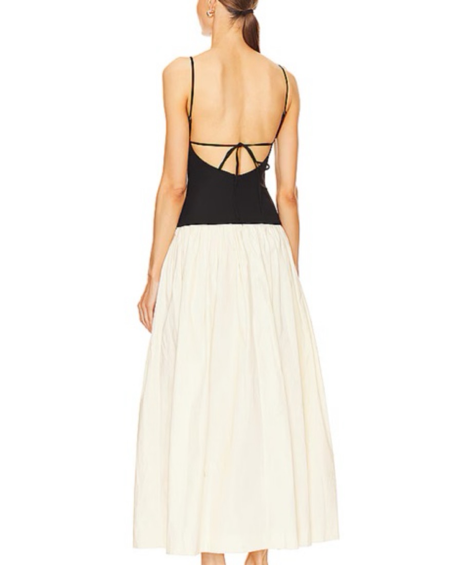 chinese dress ladies Maliyah Black and White Maxi Dress, XS