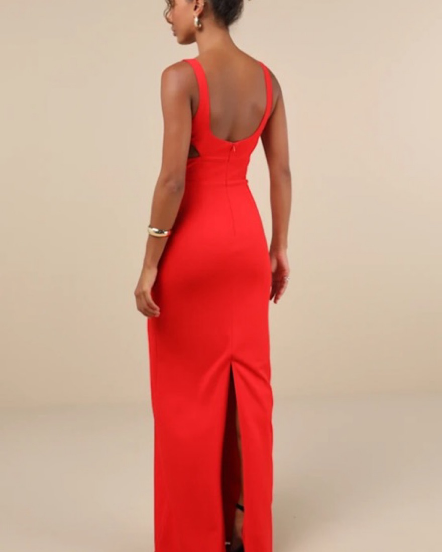Lulu's Simply Desirable Red Maxi Dress by Lulus - Pickle