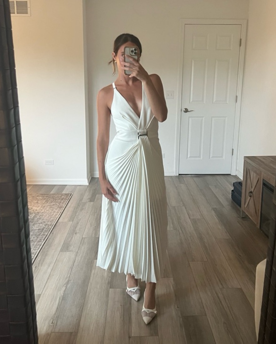 Elegant Pleated Midi Dress - Image 1