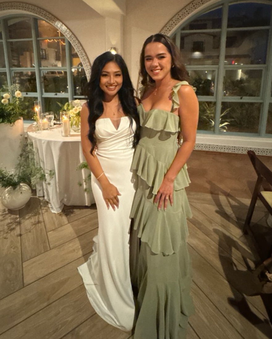 Ruffled Maxi Dress in Sage Green by Azazie - Pickle