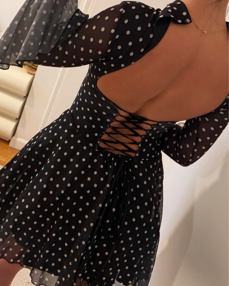 Elegant Polka Dot Mini Dress by Other - Pickle