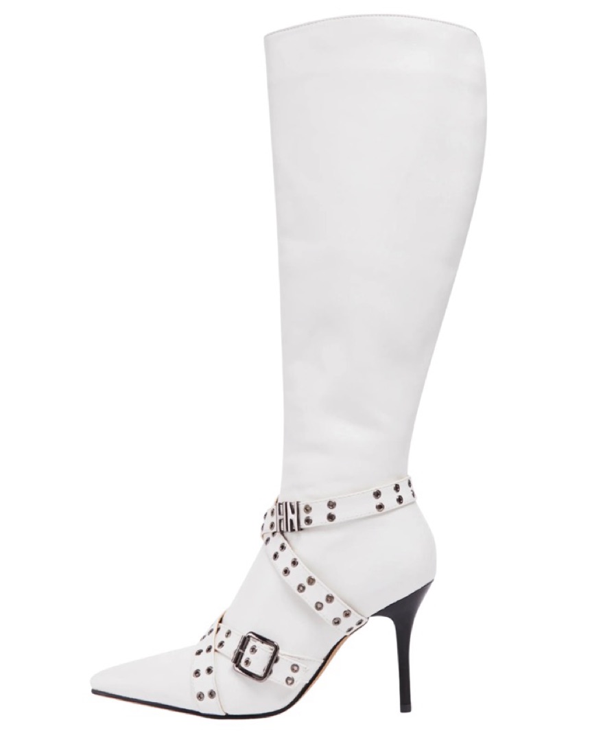 Niihai Vegan Leather White Boots - Image 4