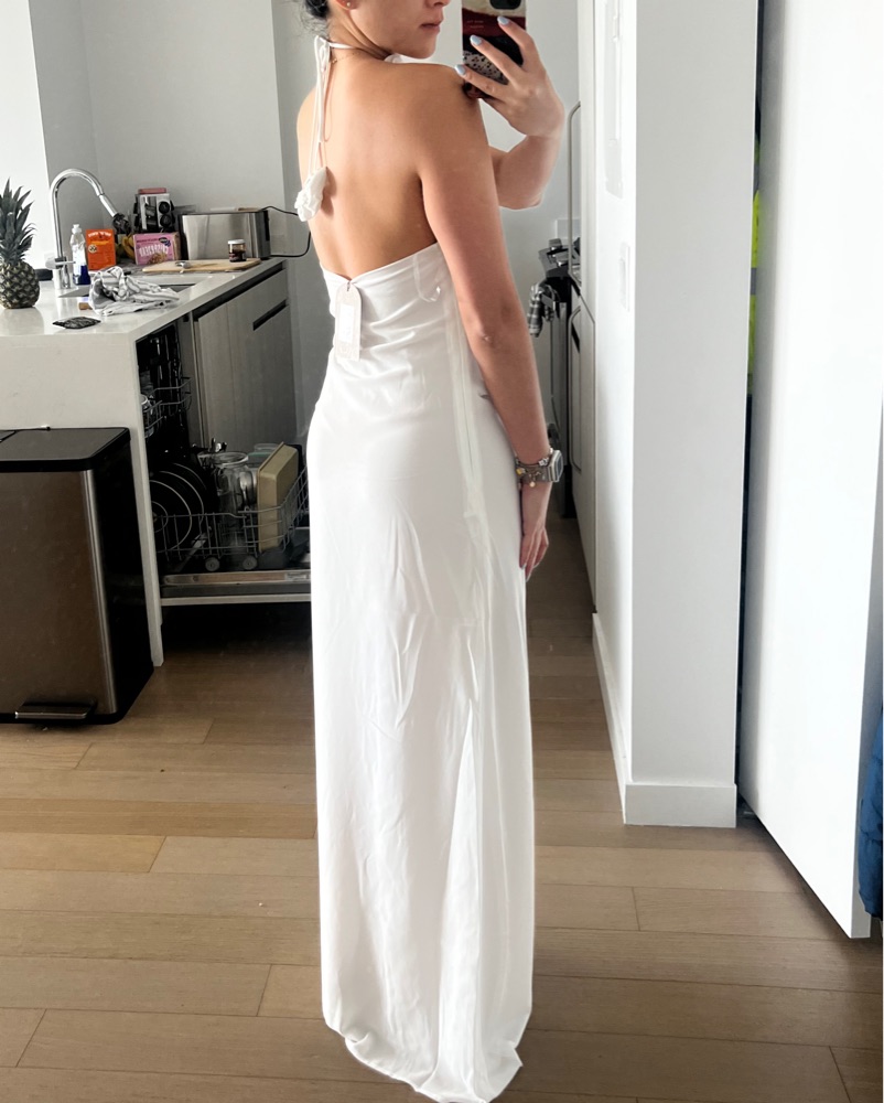 Rosalia Cowl Neck Maxi Dress - White by Meshki - Pickle