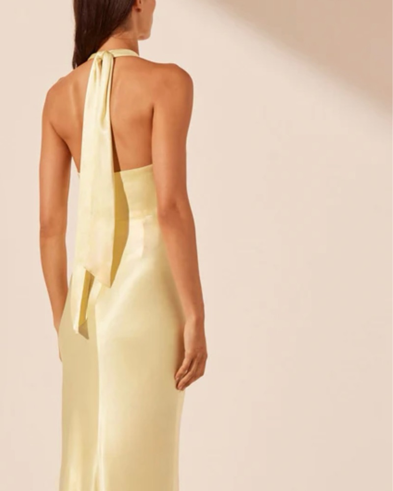 knee length dresses for ladies Shona Joy Nora Plunged Double Strap Maxi Dress