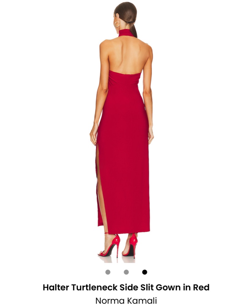 Norma Kamali Halter Turtleneck Gown by Norma Kamali - Pickle