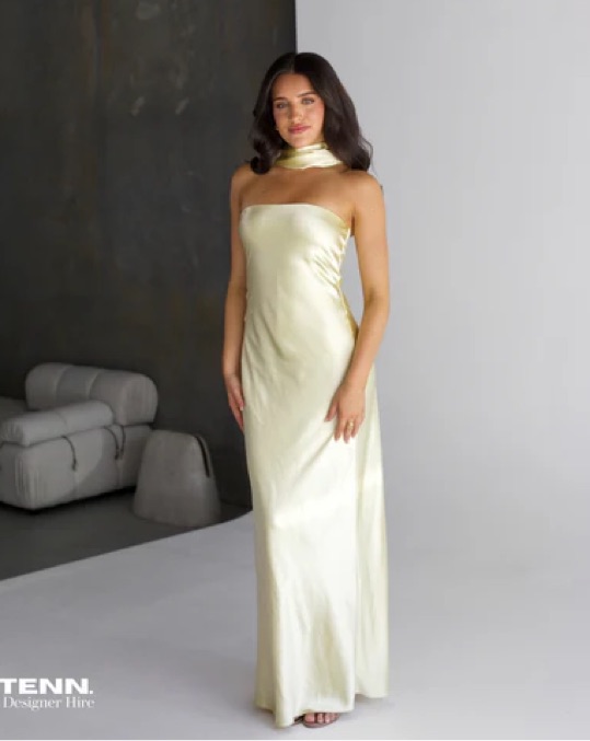 chinese dress ladies MISHA COLLECTION - LILIA SATIN MAXI DRESS main image 1