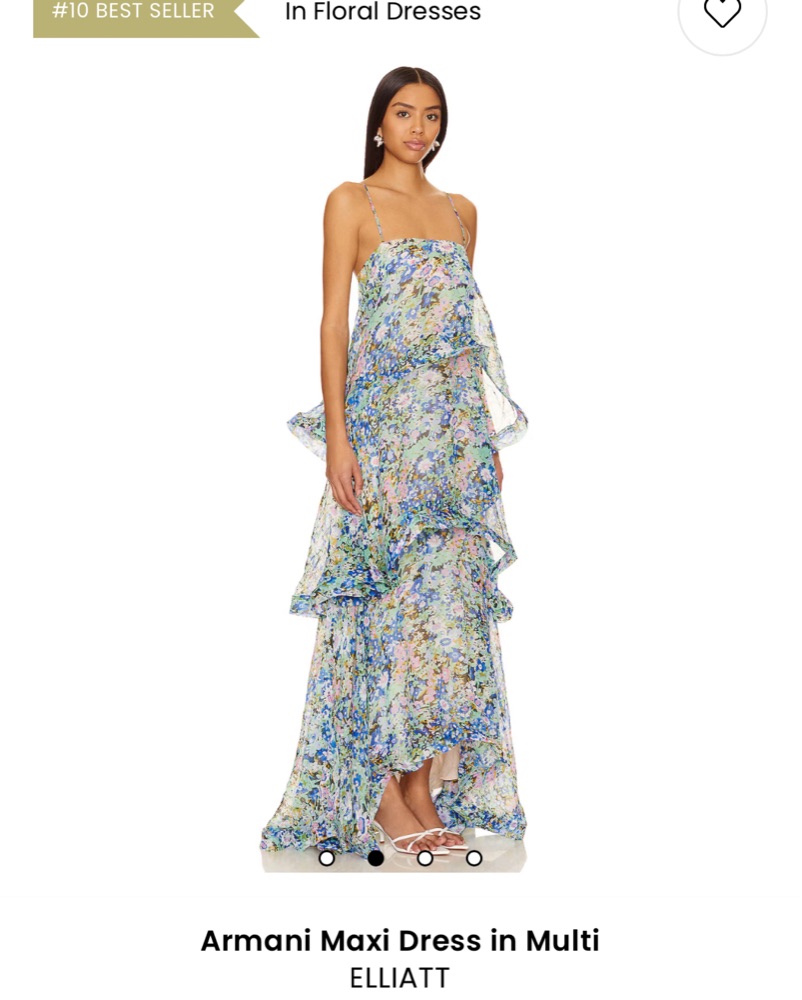 chinese dress ladies Armani Tiered Maxi Dress in Pink Floral – Elliatt main image 1