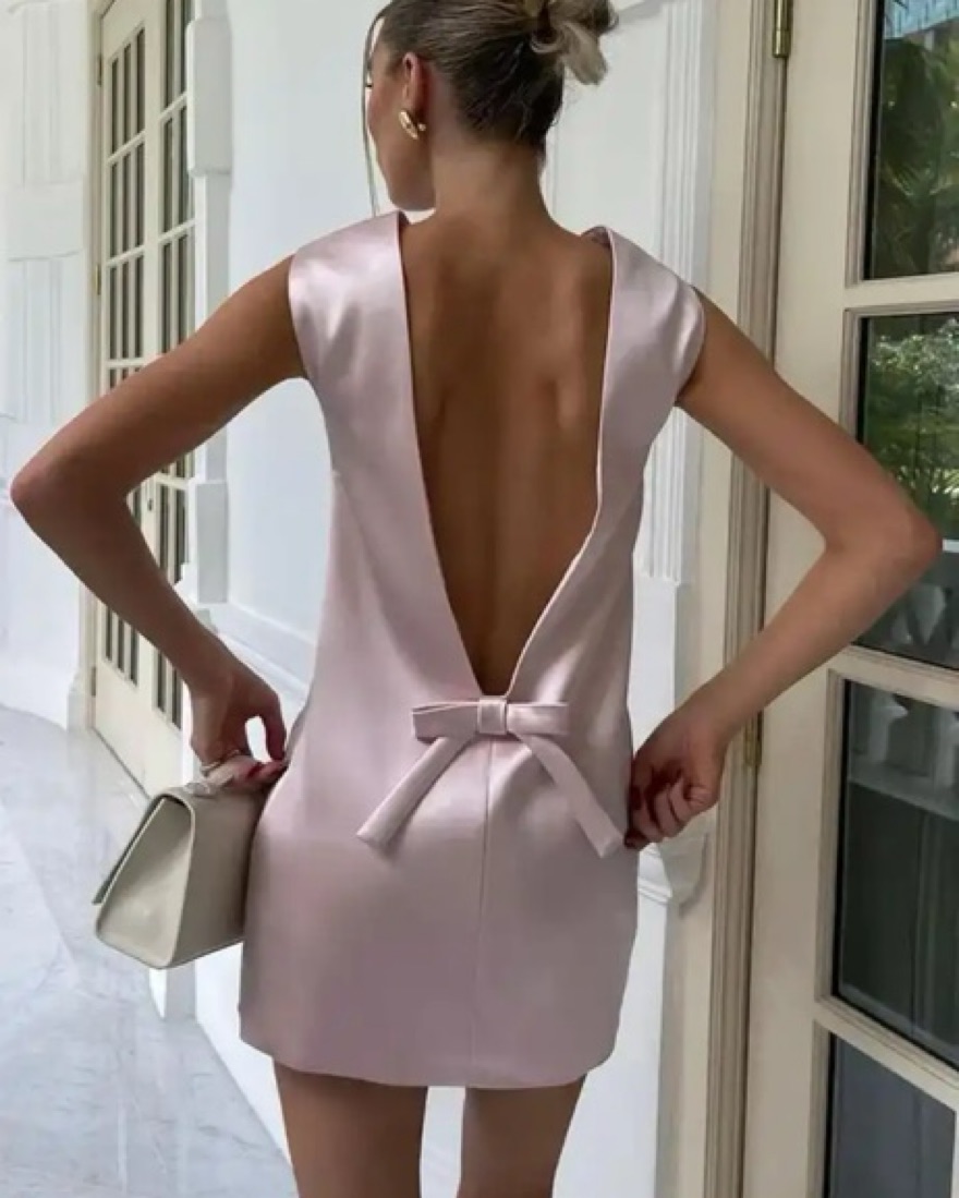 Pale Pink Bow Dress - Image 2