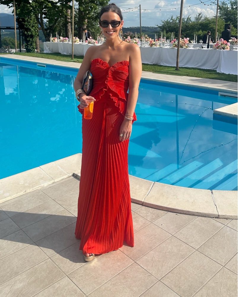 strapless open back dress Alyina Gown by AMUR
