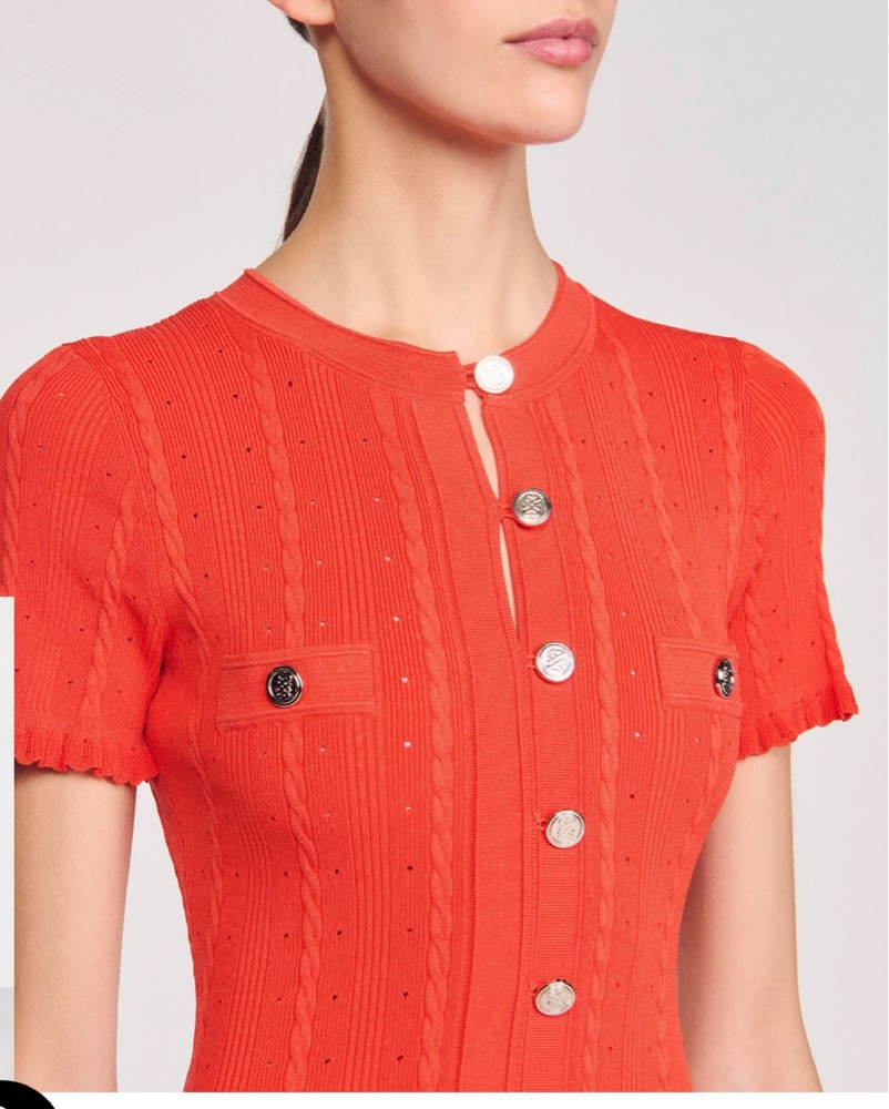 Orange Sandro Knit Maxi Dress by Sandro - Pickle